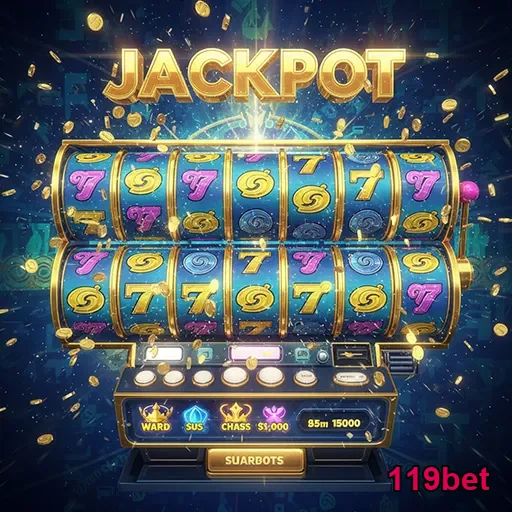 Imagem de máquinas caça-níqueis no 119bet, site de apostas online, promovendo jogos de slots emocionantes.